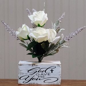 Elegant White and Lavender Faux Floral Accent